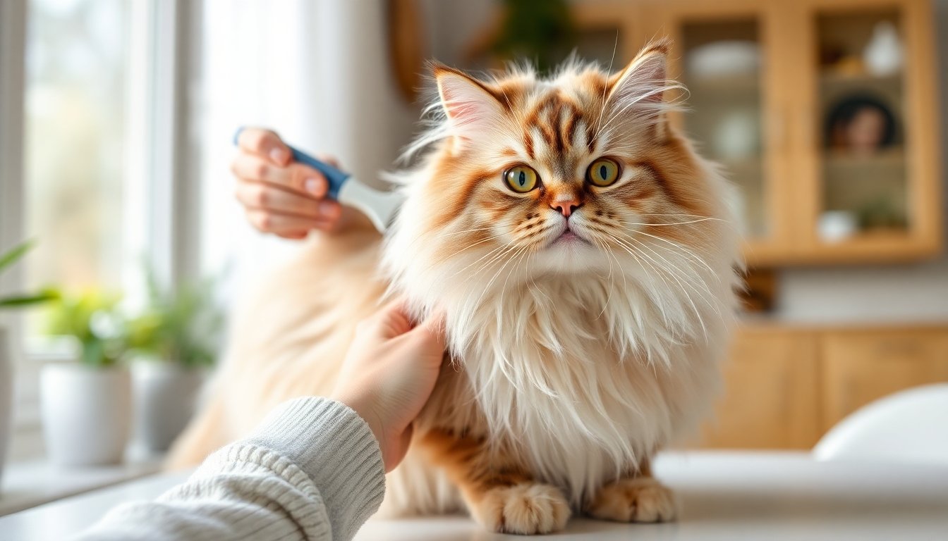 Cuidado del pelaje del gato persa