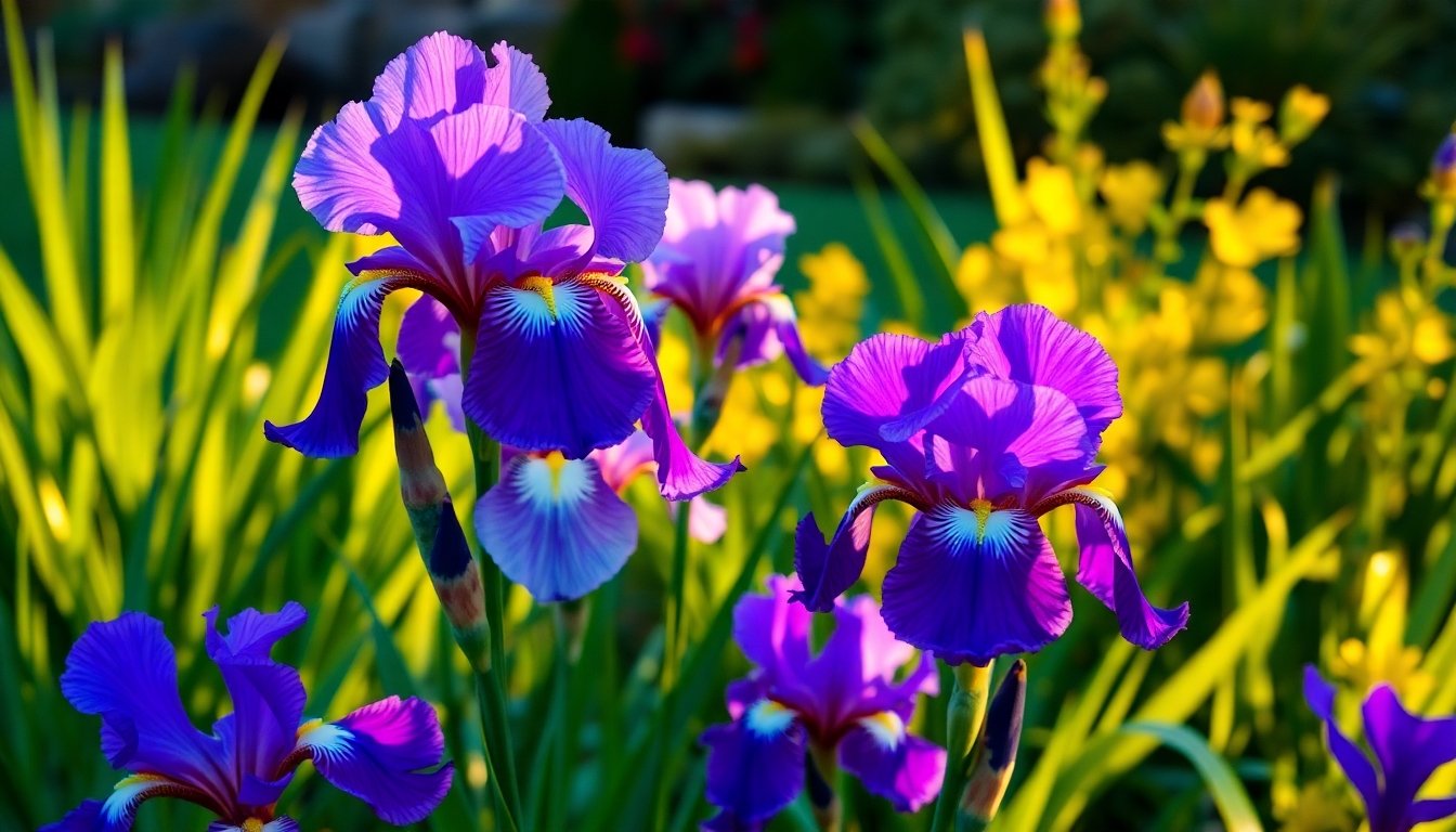 Cuidado iris-lirio en jardín