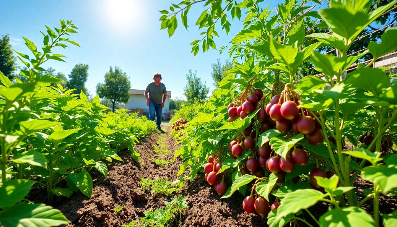 Cultivo de mora, morrón y lenteja
