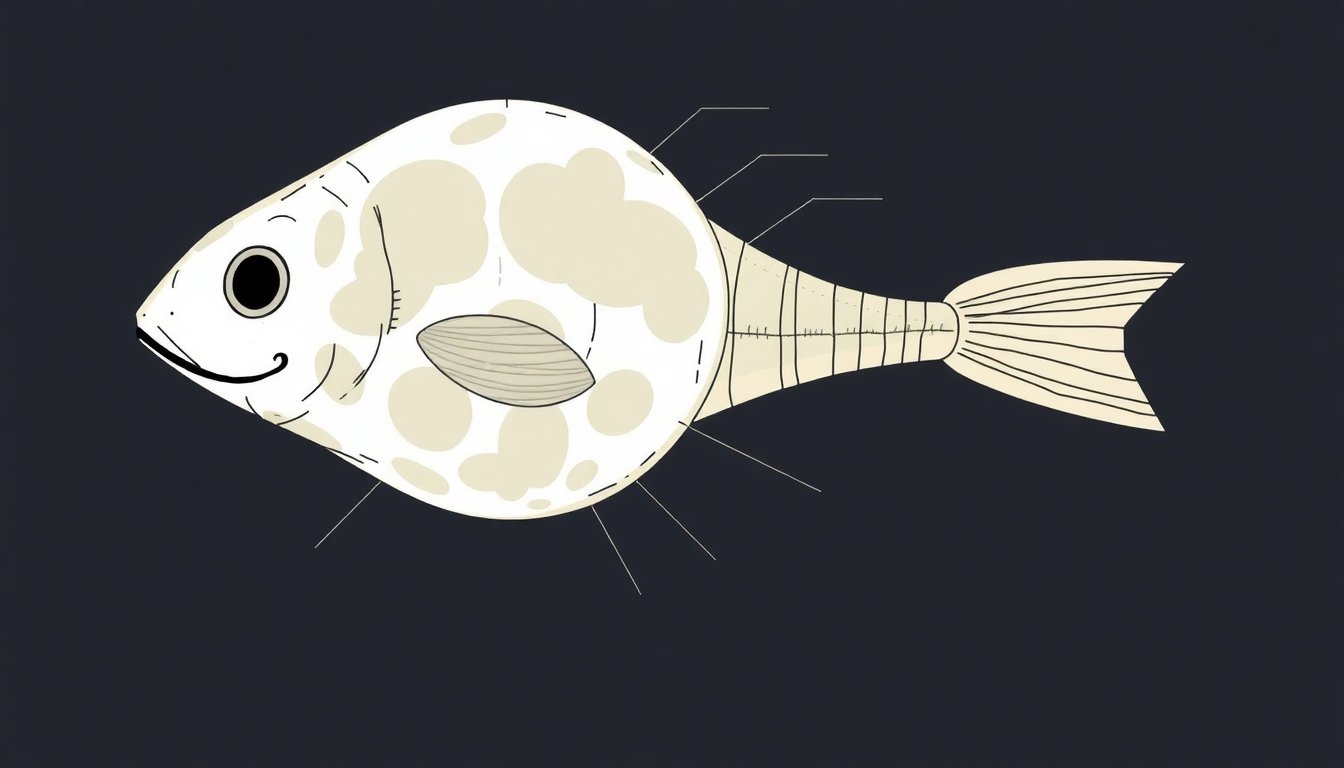 Detalle anatómico del pez luna