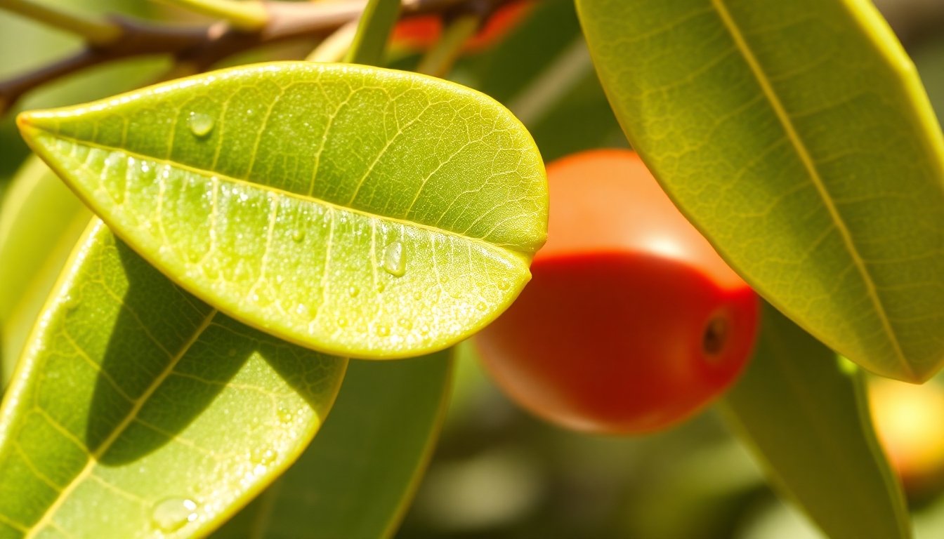 Detalle de hojas de un olivo