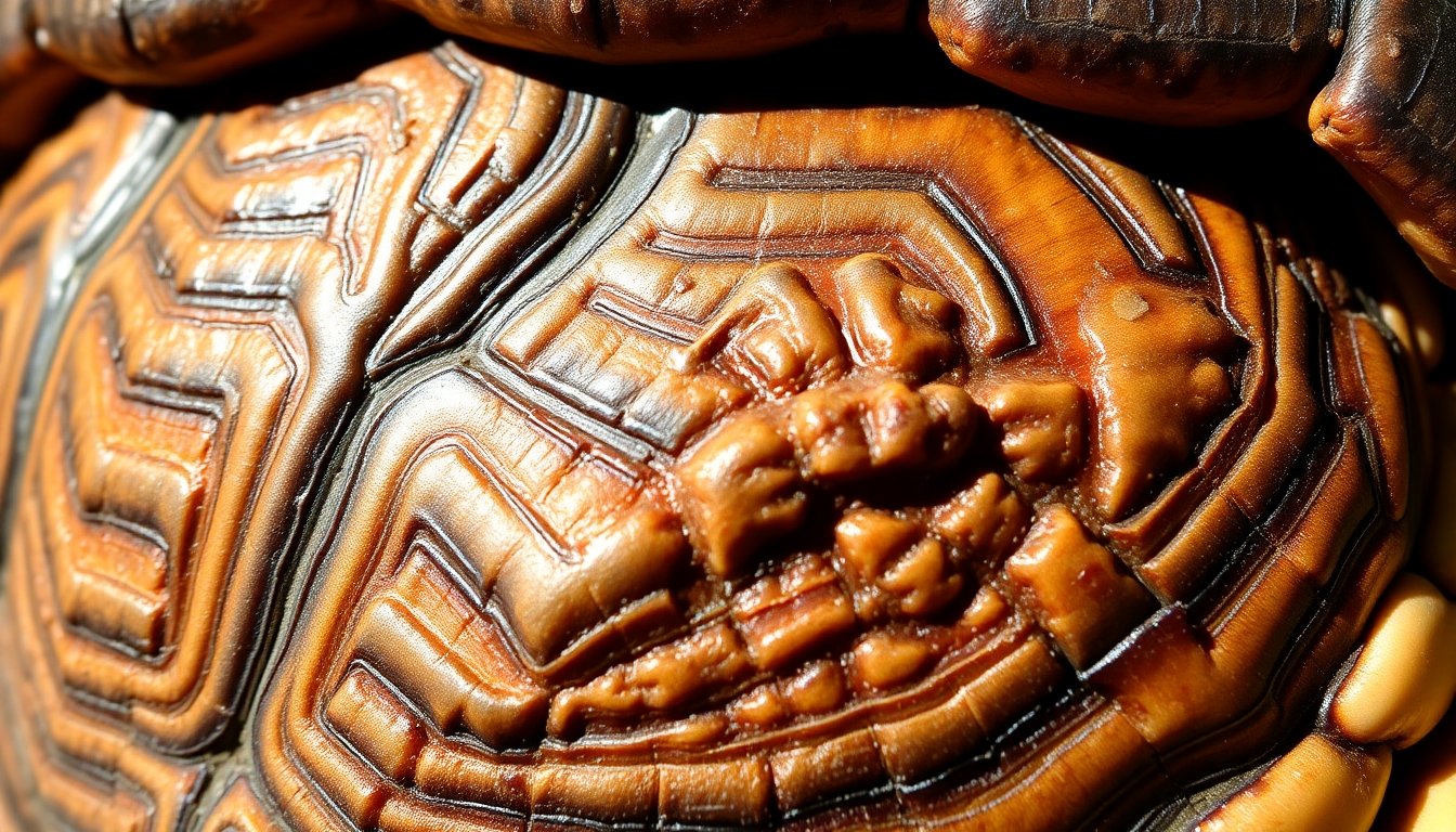 detalle de la concha de una tortuga