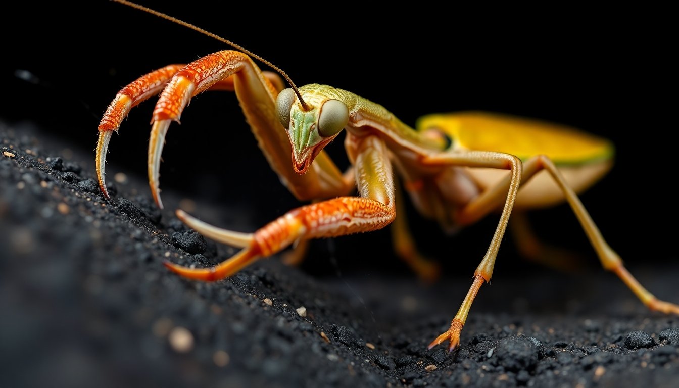 detalle de las garras del camarón mantis