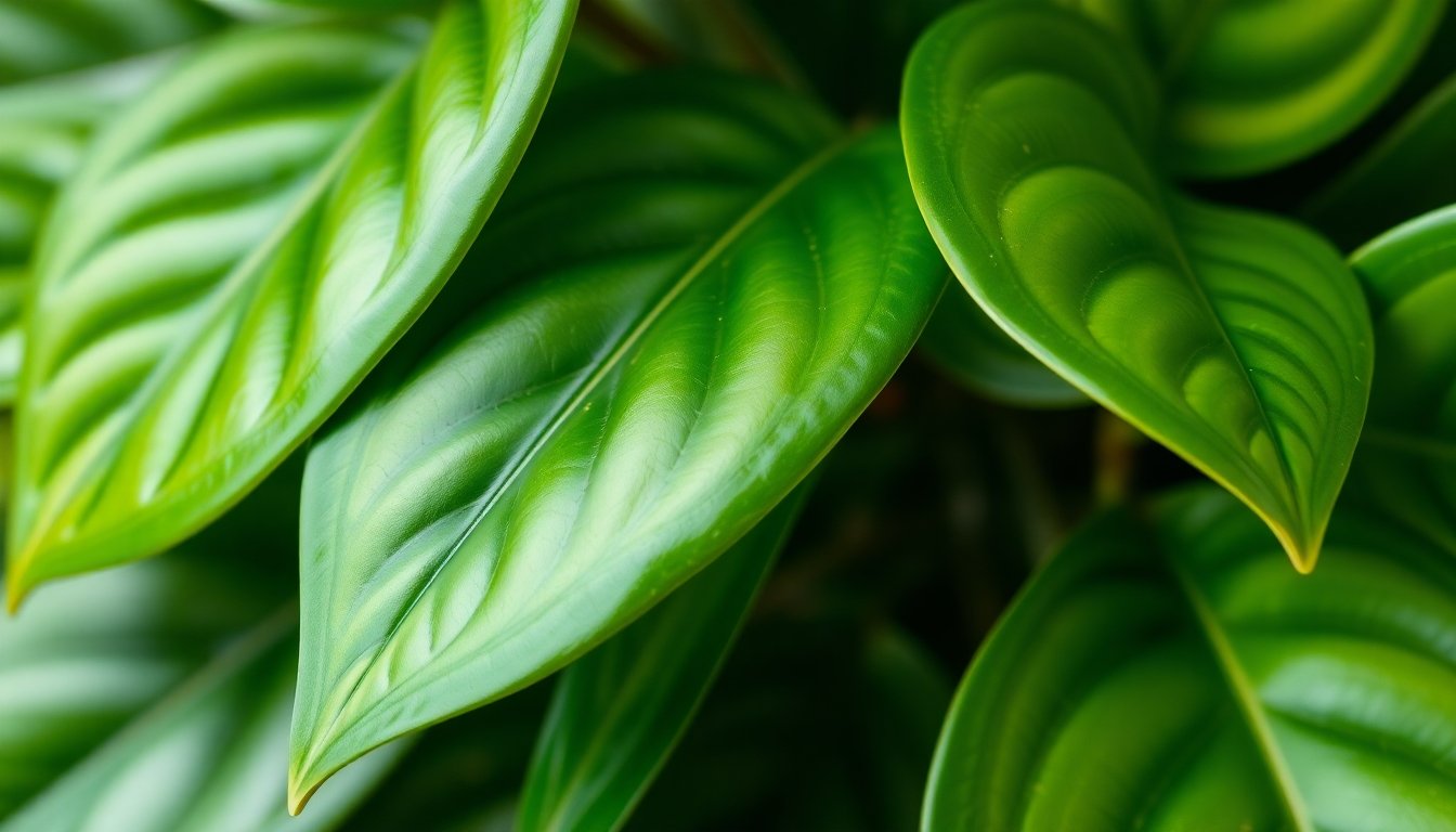 Detalle de las hojas carnosas de la hoya carnosa compacta