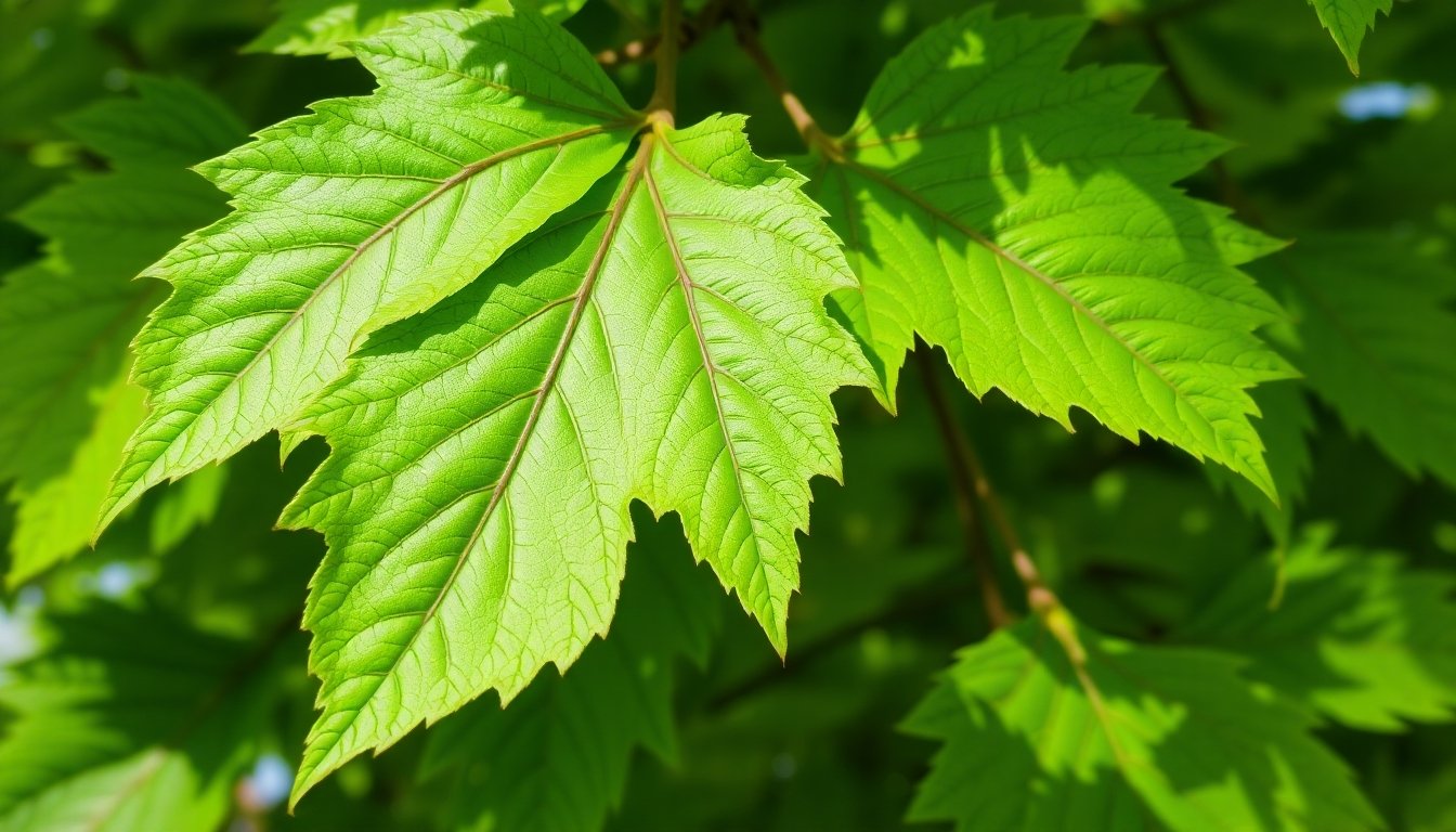 detalle de las hojas del fresno americano
