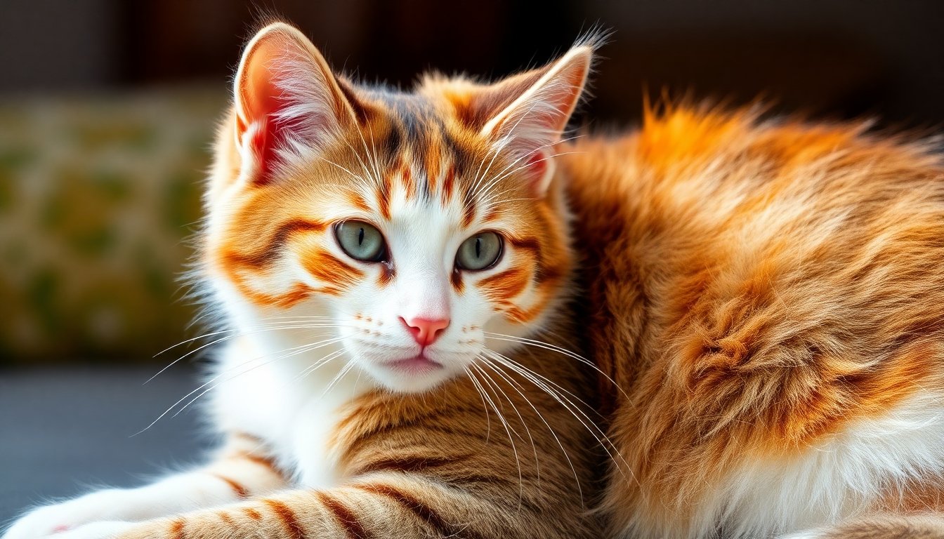 Detalle del pelaje de un gato mostrando sus colores y texturas