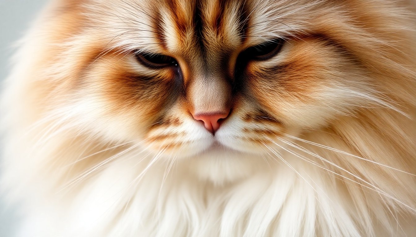 Detalle del pelaje del gato persa