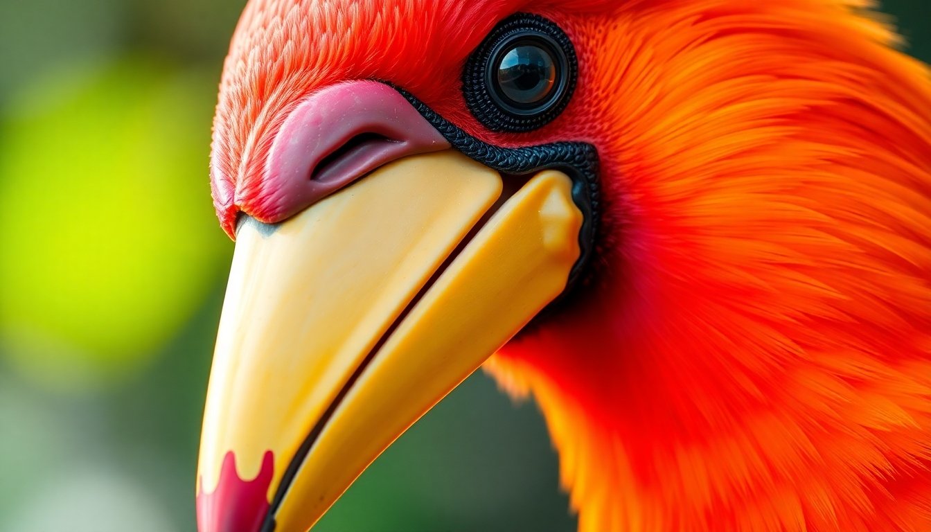 Detalle del pico colorido del tucán