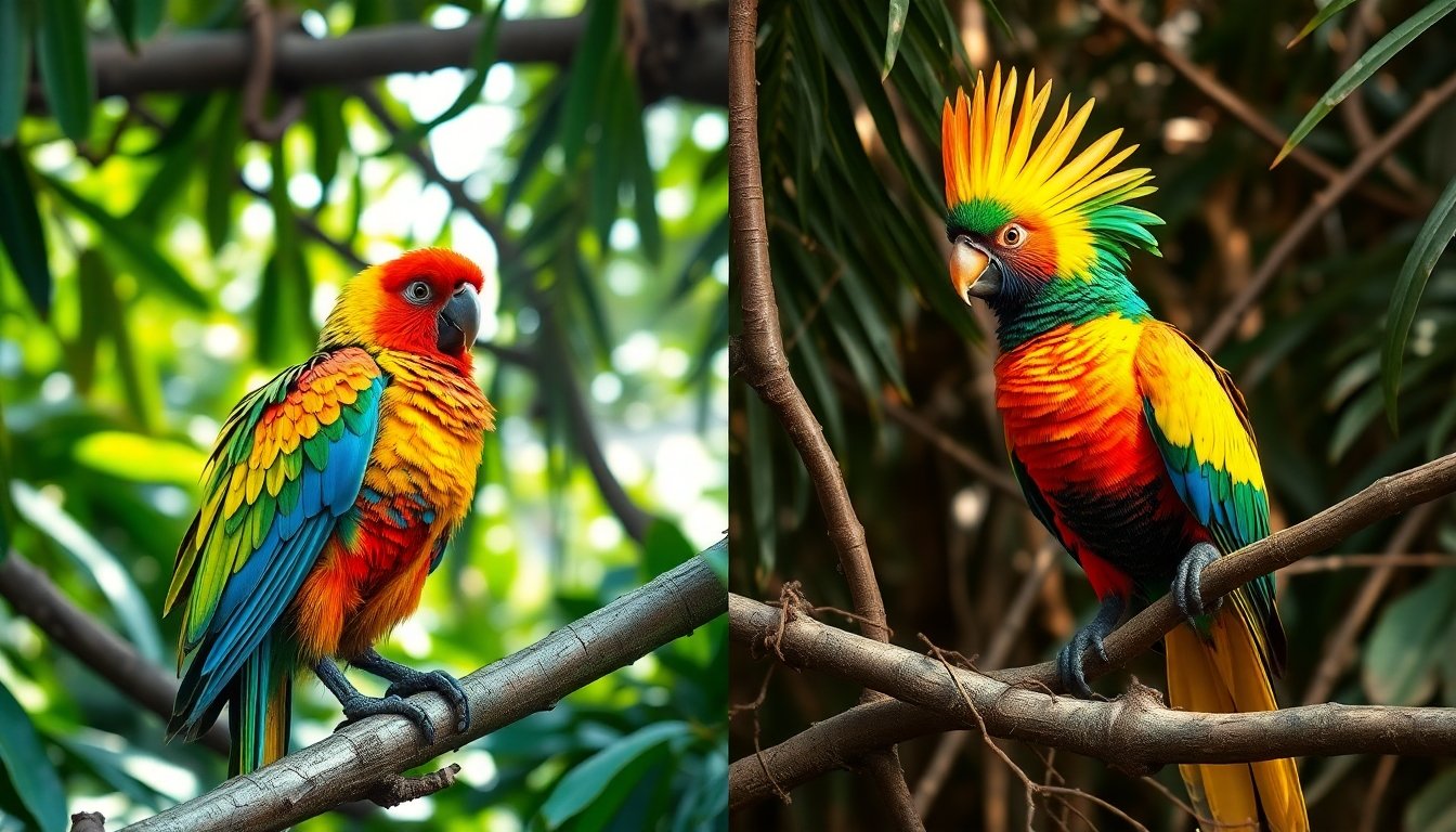 Diferencias entre loros amazónicos y africanos
