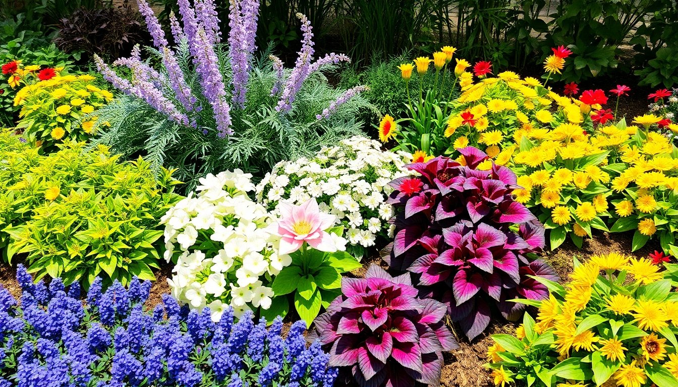 Diseño de jardín con plantas perennes y anuales
