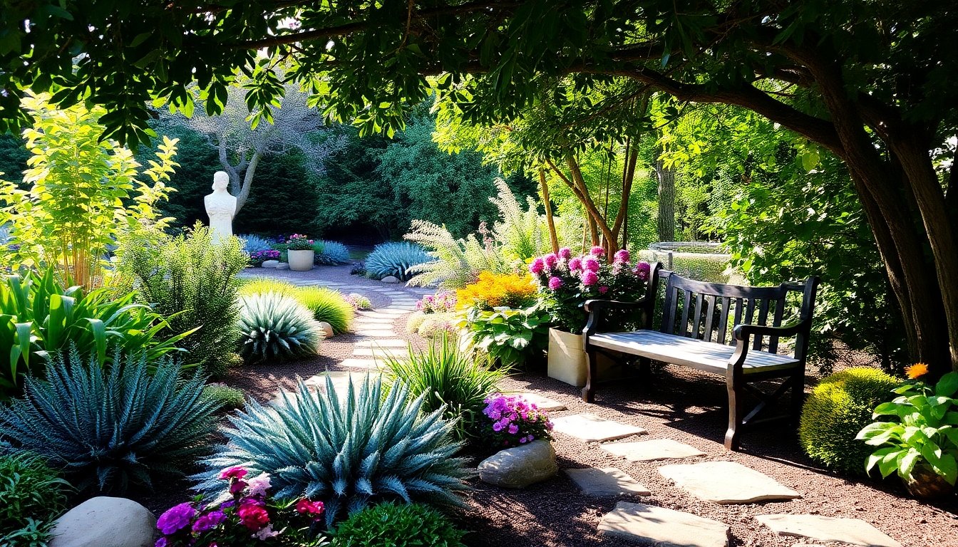 Diseño de jardín de sombra