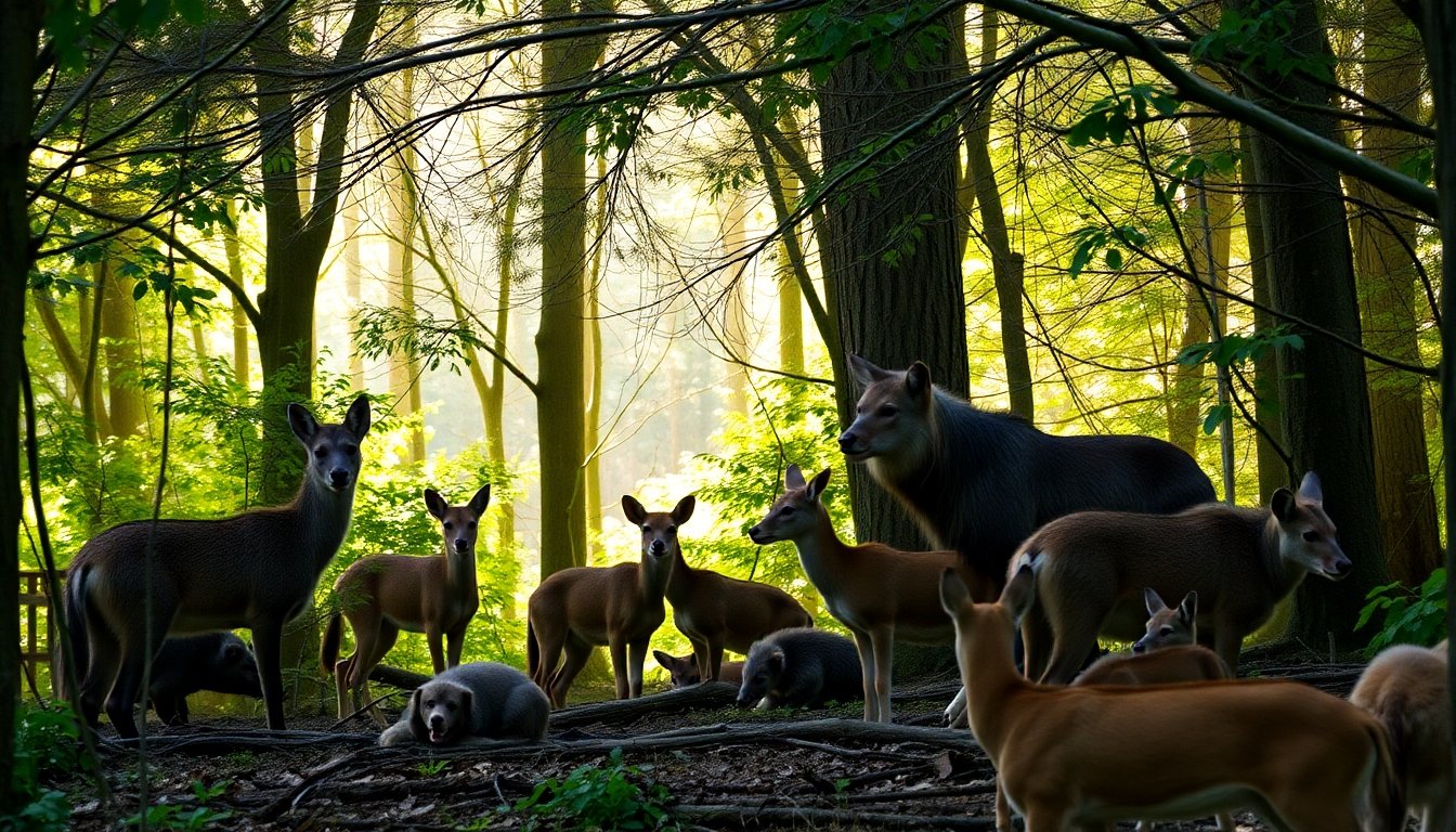 Diversidad de animales mamíferos en el bosque