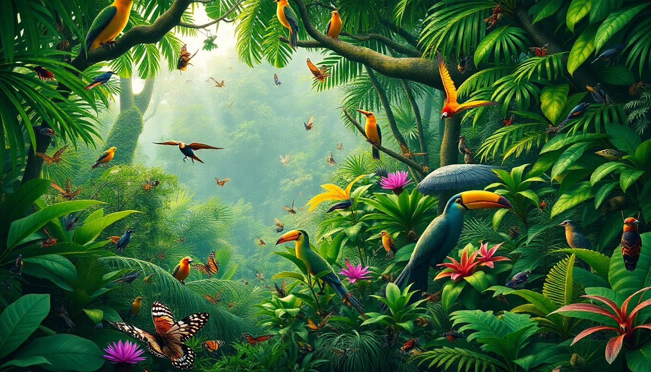 Diversidad de especies en un bosque tropical