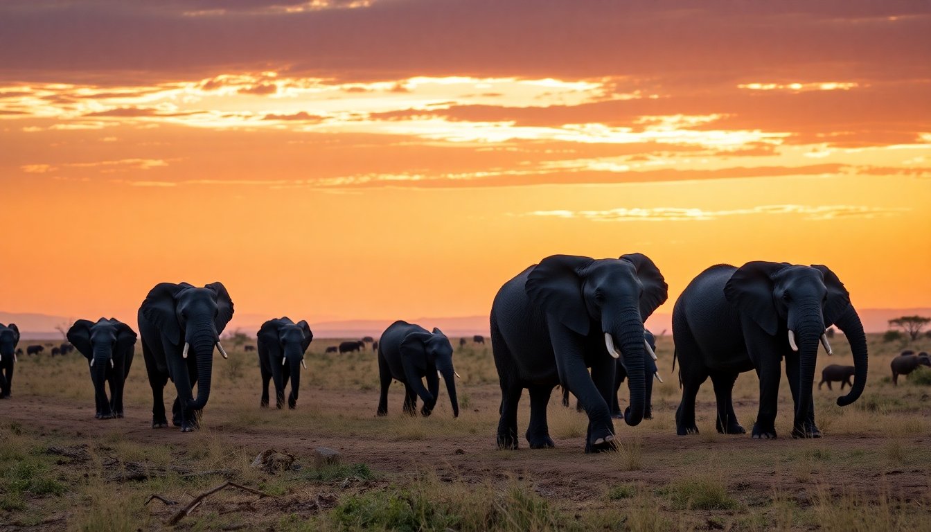 Elefantes en su hábitat natural