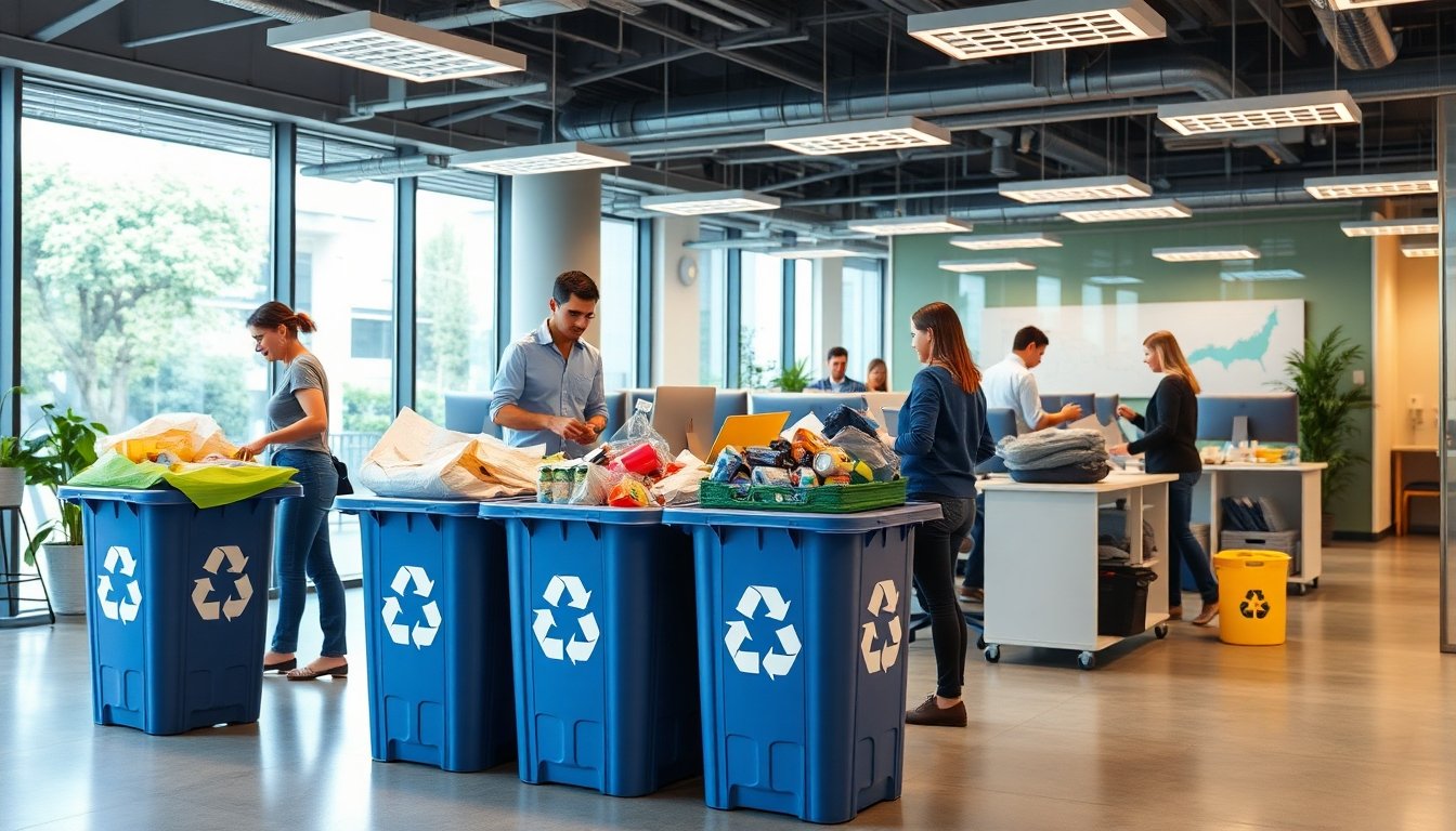 Empresa gestionando reciclaje eficiente