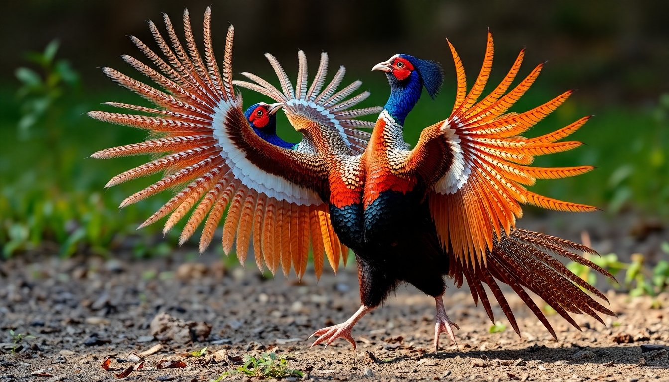 Faisán durante el cortejo