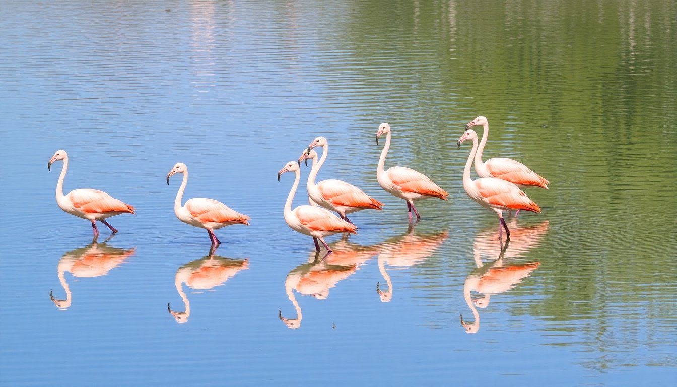 Flamencos de Djerba en Túnez