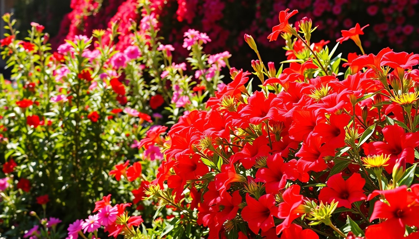 flores rojas en el jardín
