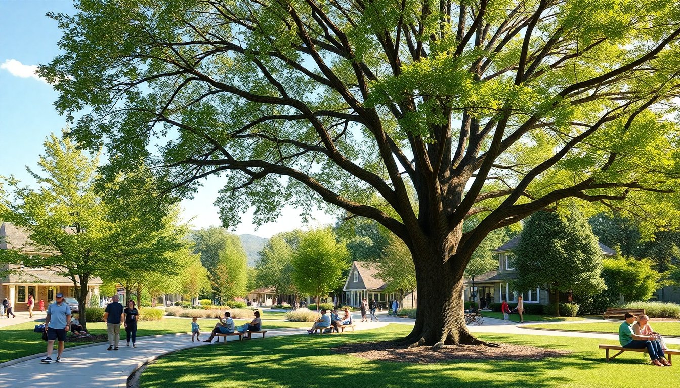 fresno americano en un parque comunitario