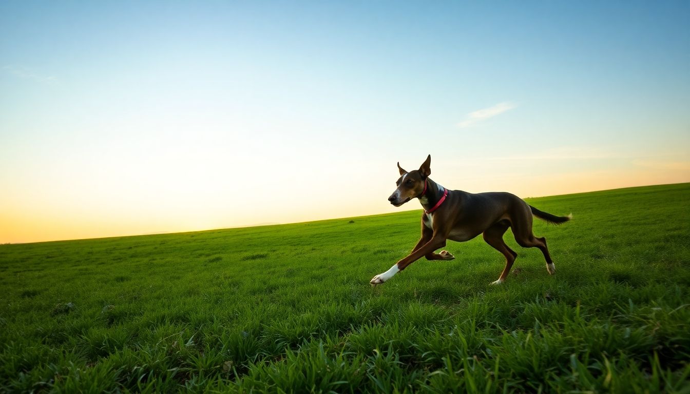 Galgo corriendo en un campo abierto