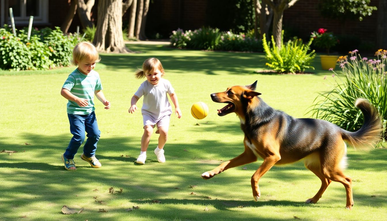 Galgo interactuando con niños