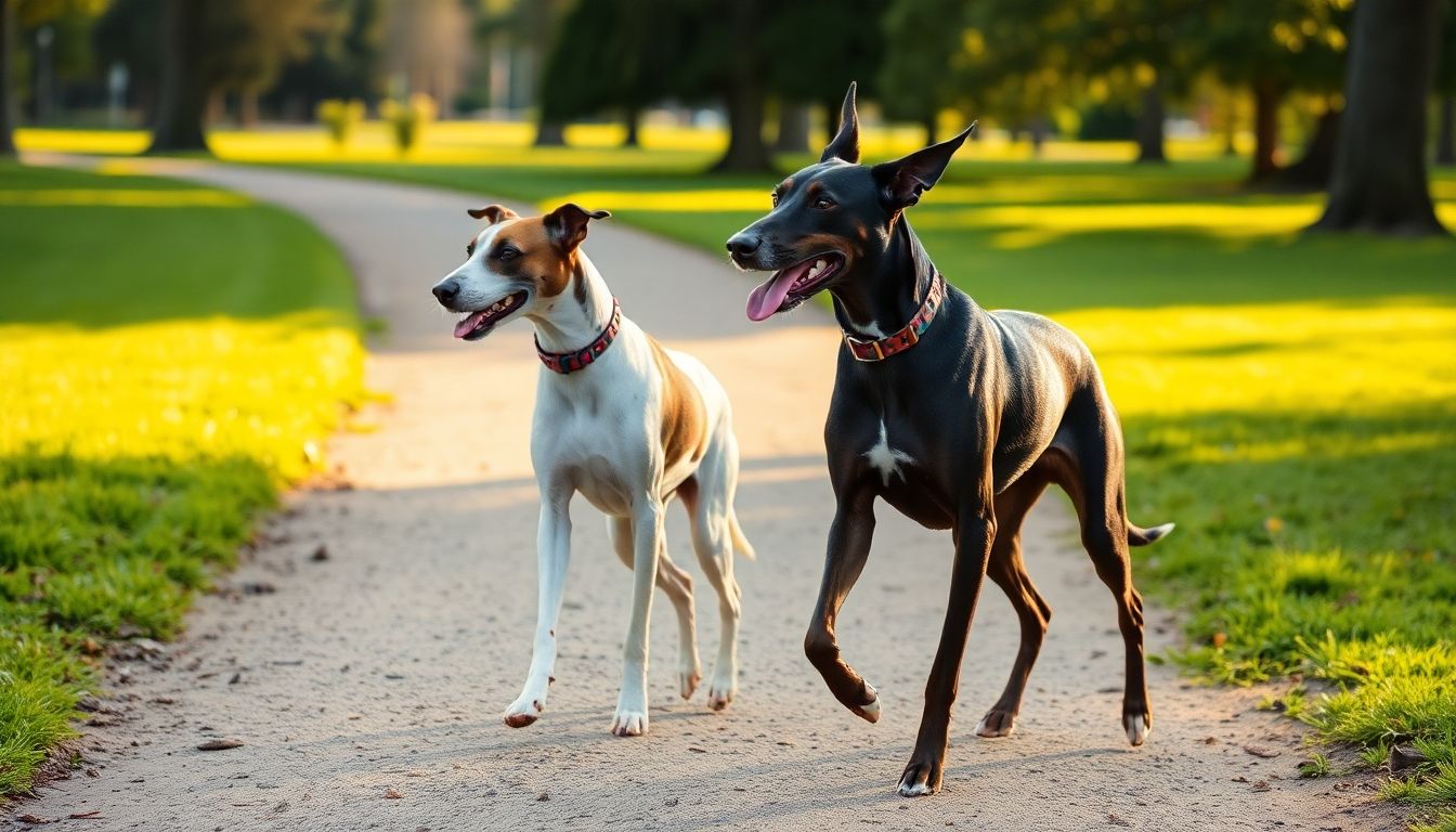 Galgo y su dueño en el parque