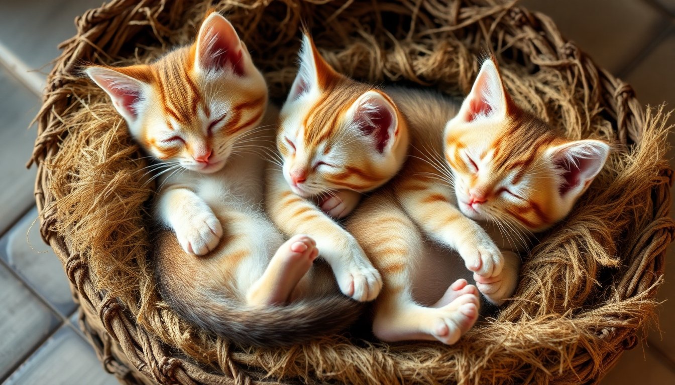 gatitos durmiendo juntos