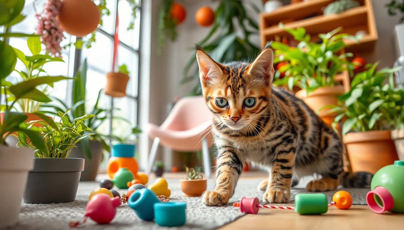 Gato bengalí explorando su entorno