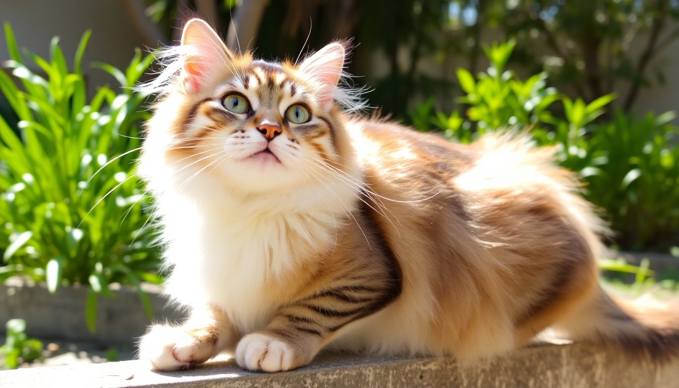 gato himalaya jugando en el jardín