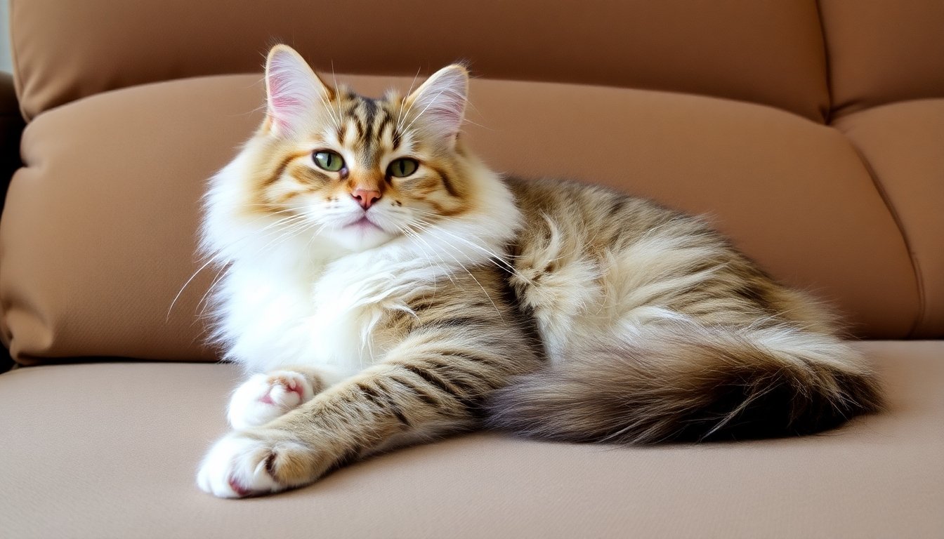 gato himalaya relajado en el sofá