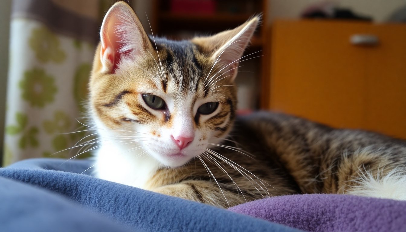 Gato ofreciendo compañía en el hogar