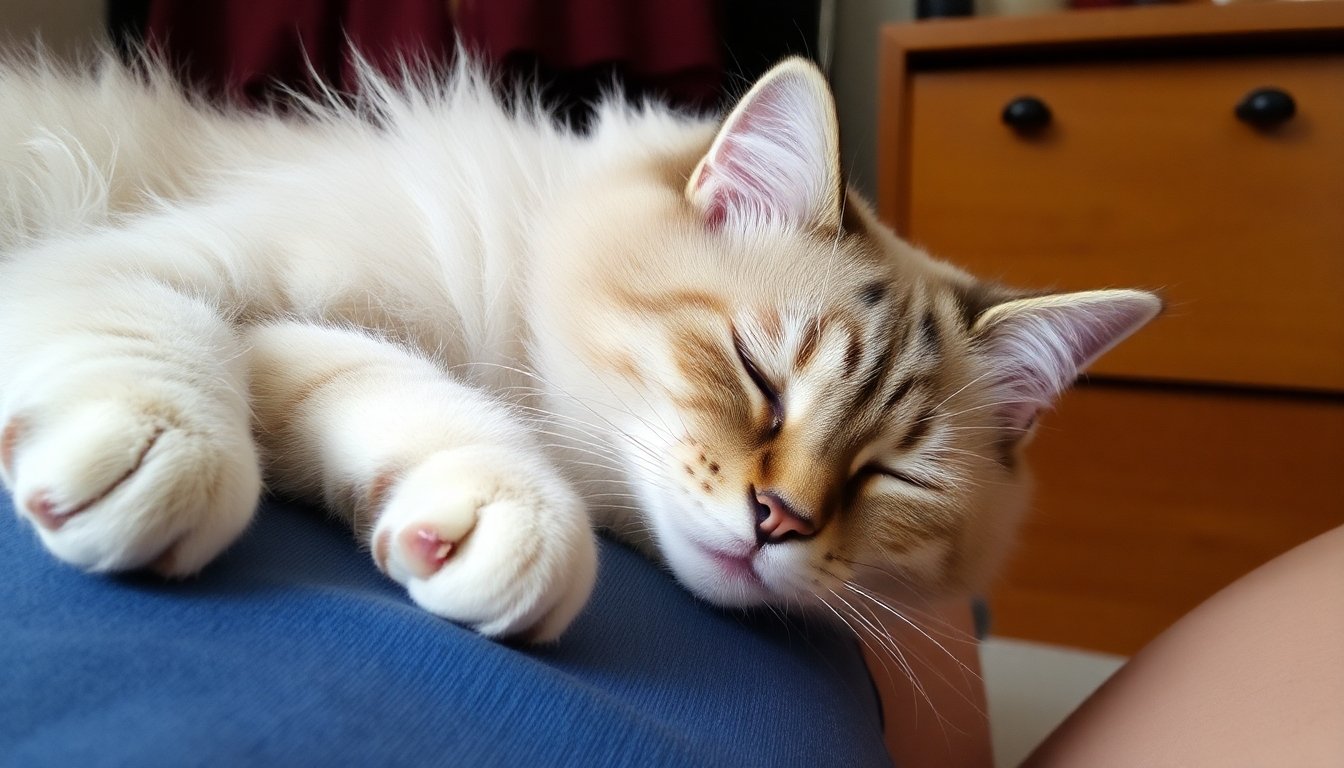 Gato ragdoll en un entorno familiar