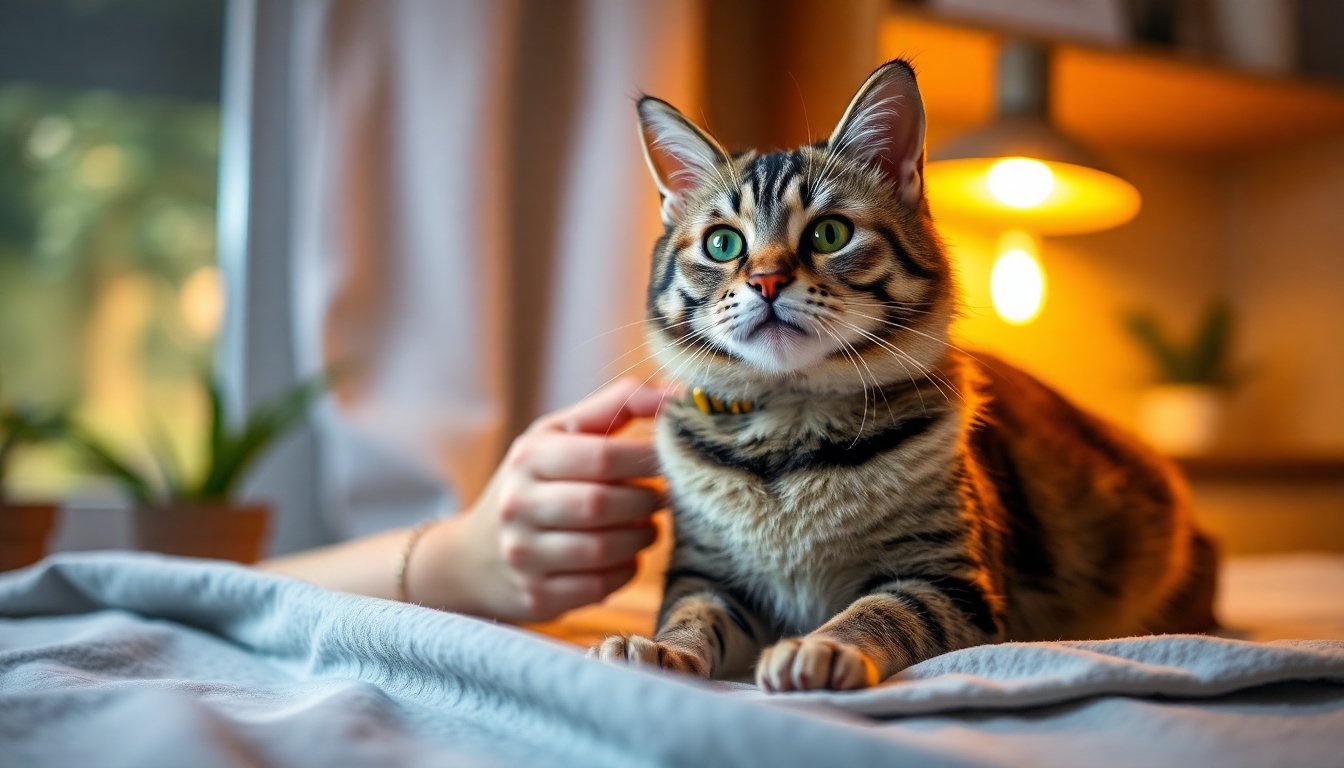 Gato recibiendo tratamiento para una enfermedad crónica