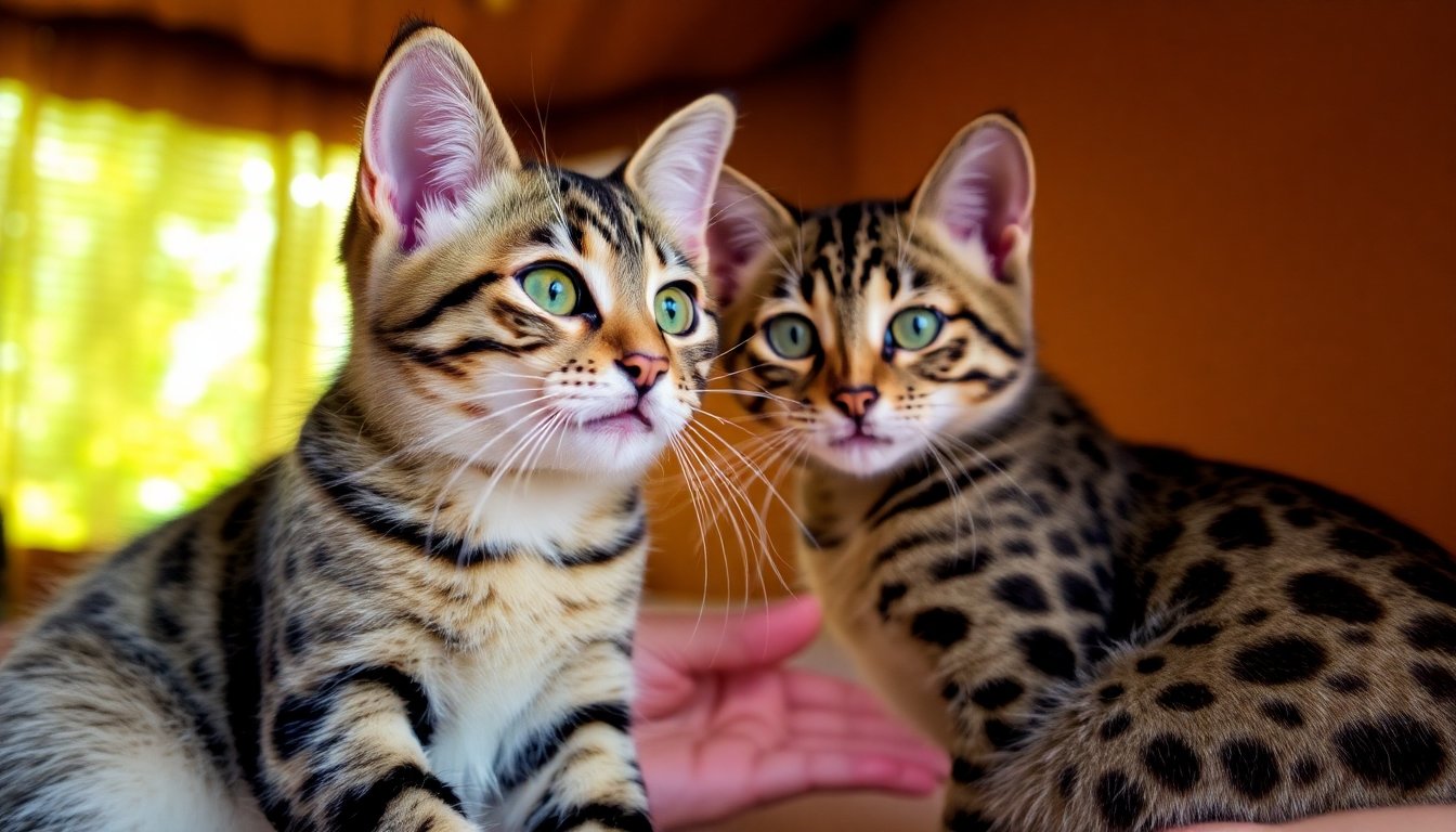 Gato savannah en un hogar familiar