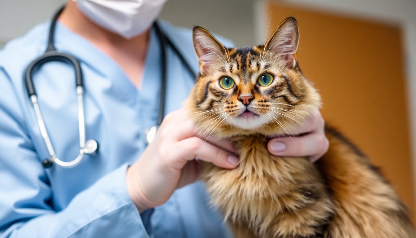 Gato Singapura en revisión veterinaria