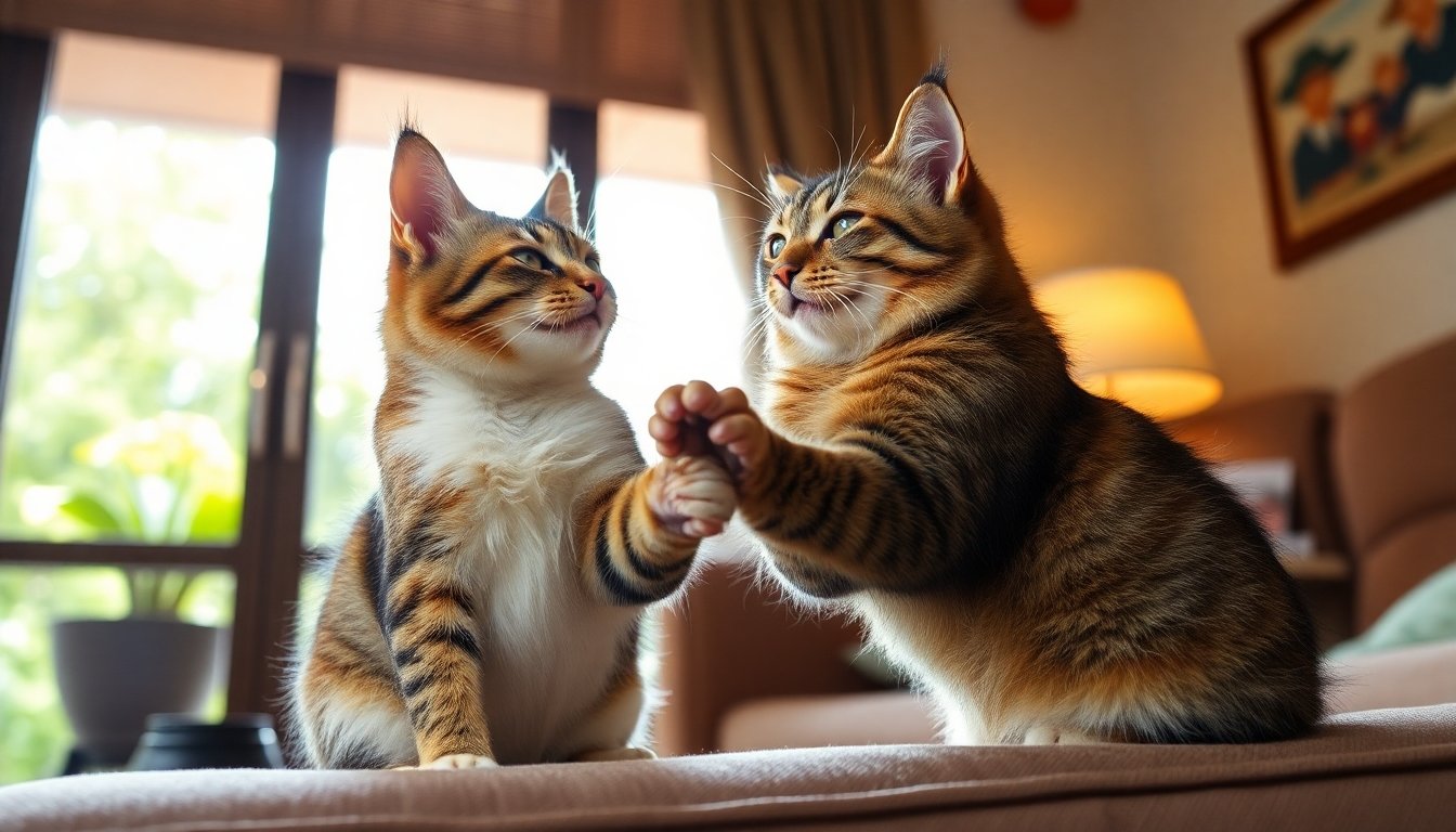 Gato Singapura jugando en casa