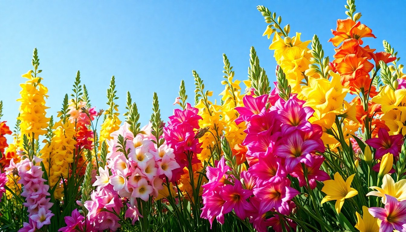 Gladiolos en diferentes colores