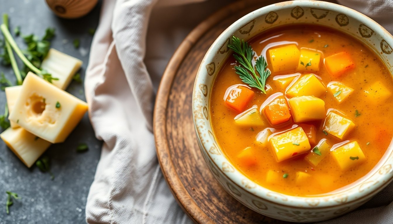 Guisquil en una sopa nutritiva