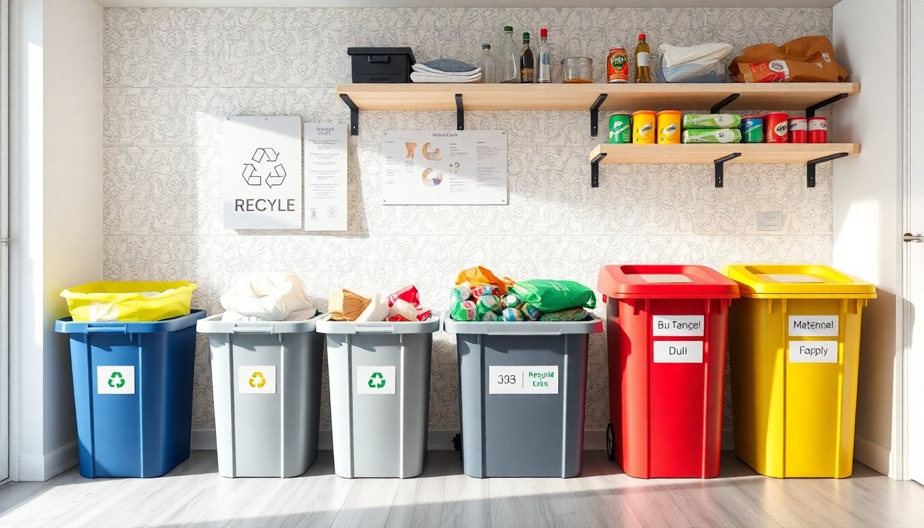 Hogar organizado para el reciclaje