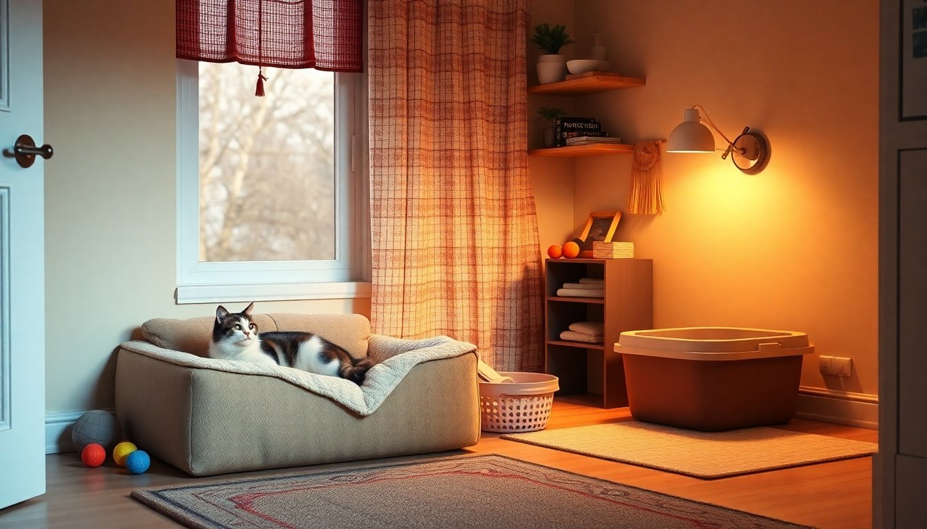 Hogar preparado para la adopción de un gato