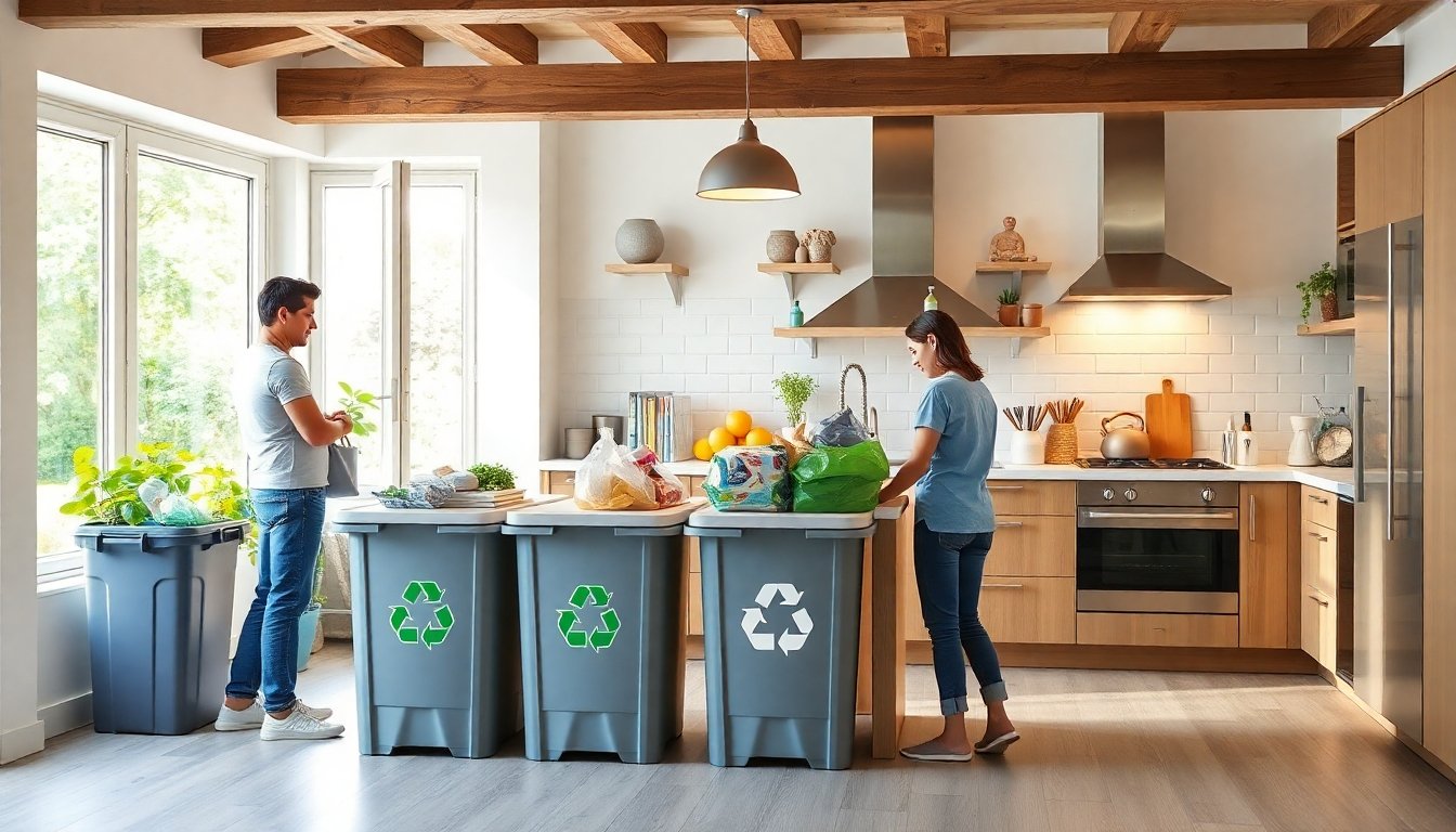 Hogar sostenible con reciclaje optimizado