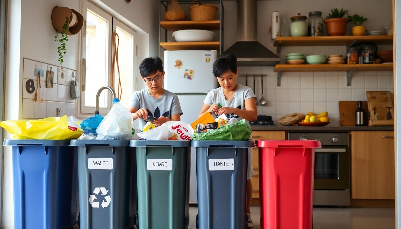 Hogar sostenible reciclando