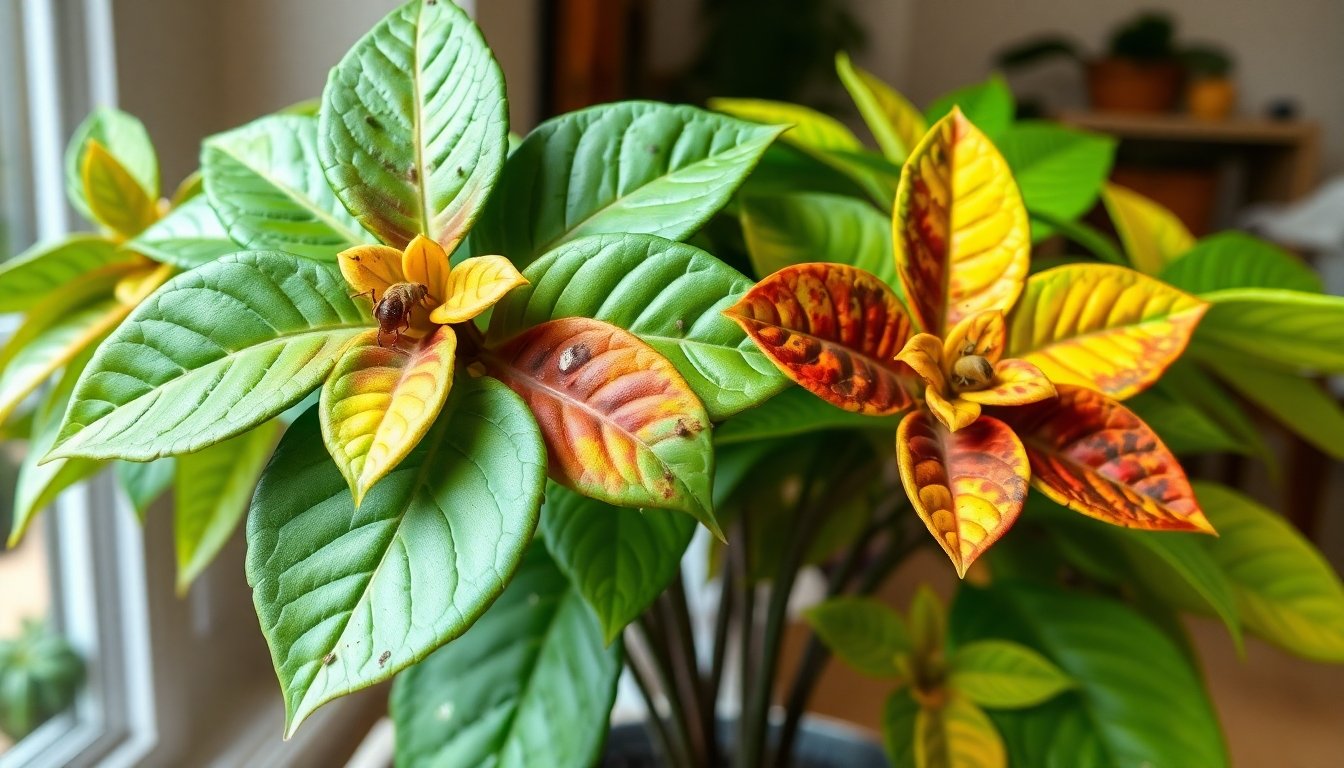 Hoya carnosa compacta mostrando signos de plagas