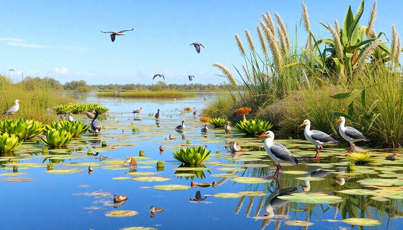 Humedal en Nueva Zelanda