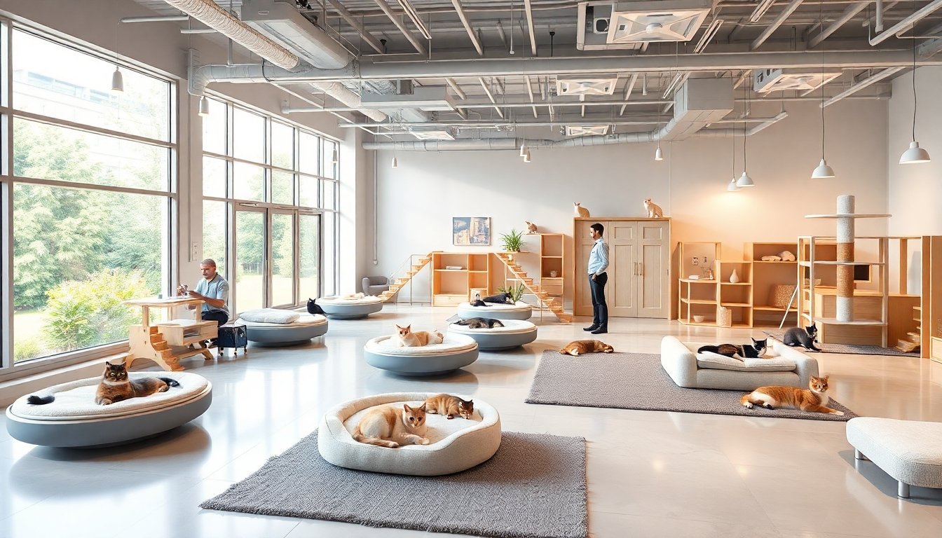 instalaciones de un hotel para gatos