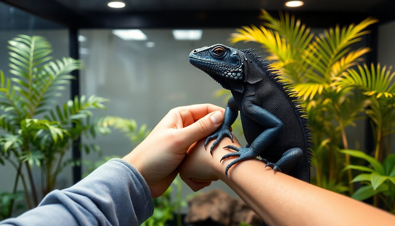 interacción con iguana negra