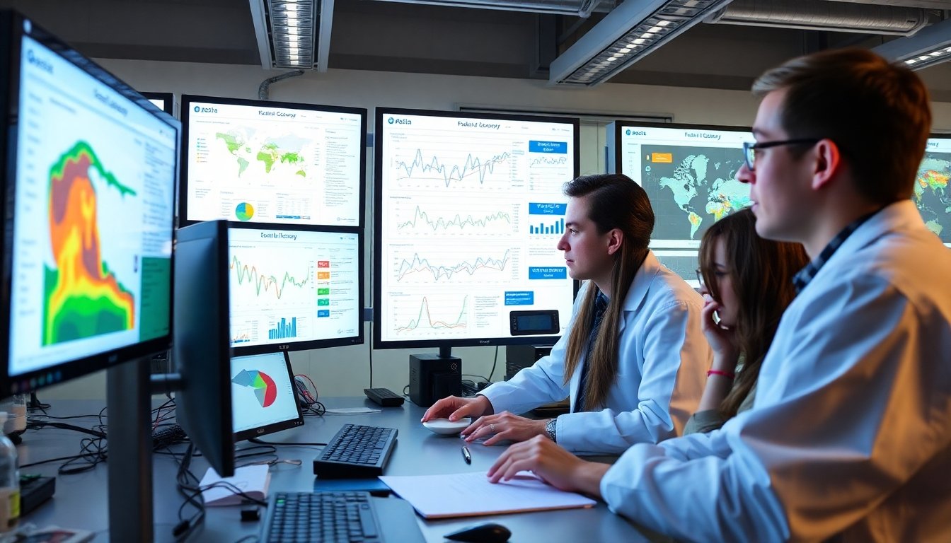 Investigadores analizando datos de biodiversidad