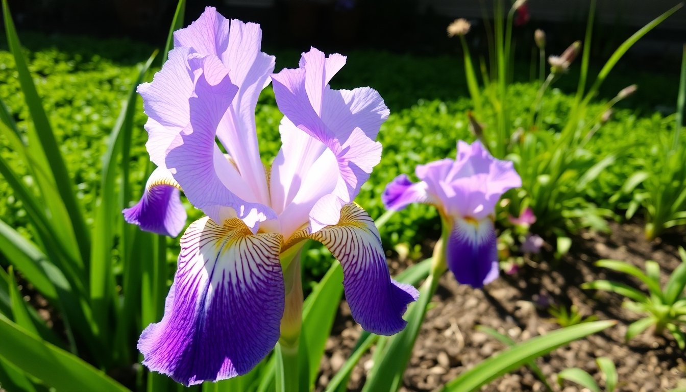 Iris-lirio en sol directo