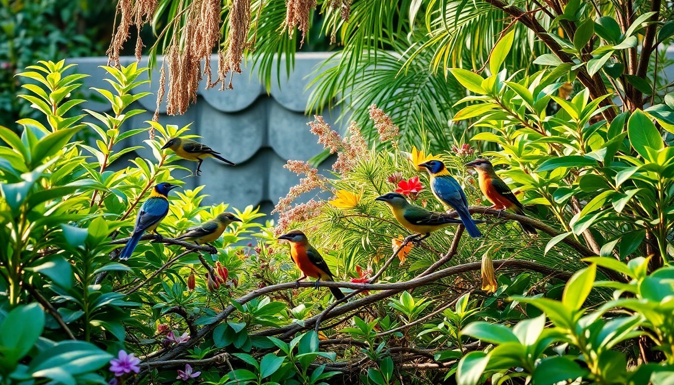 Jardín amigable para aves en casa