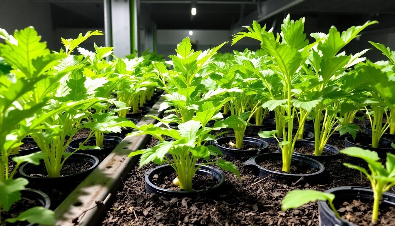 Juveniles de yuca creciendo